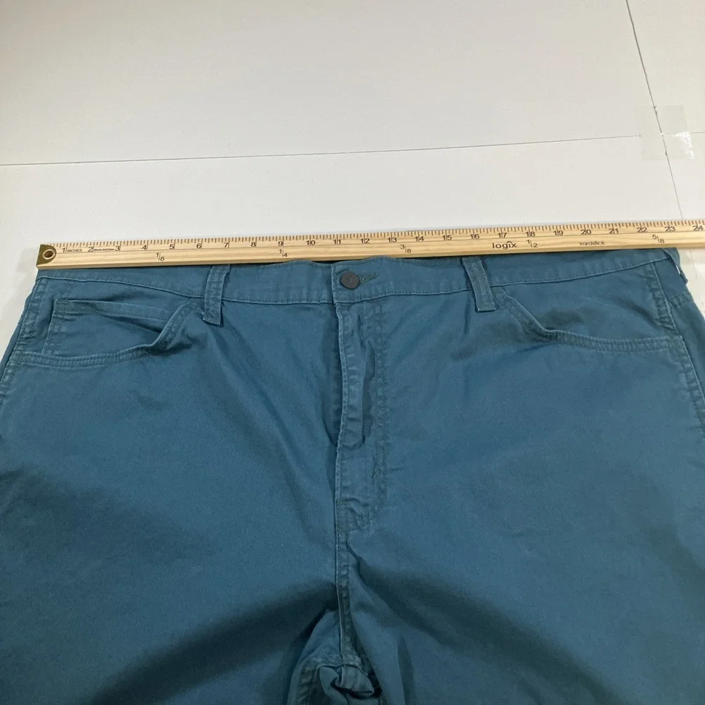 Levi's 569 Pants Mens 44x32 Teal Blue Loose Straight Stretch Twill